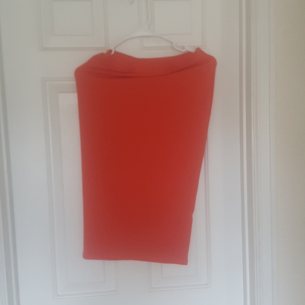 Orange knee length pencil skirt